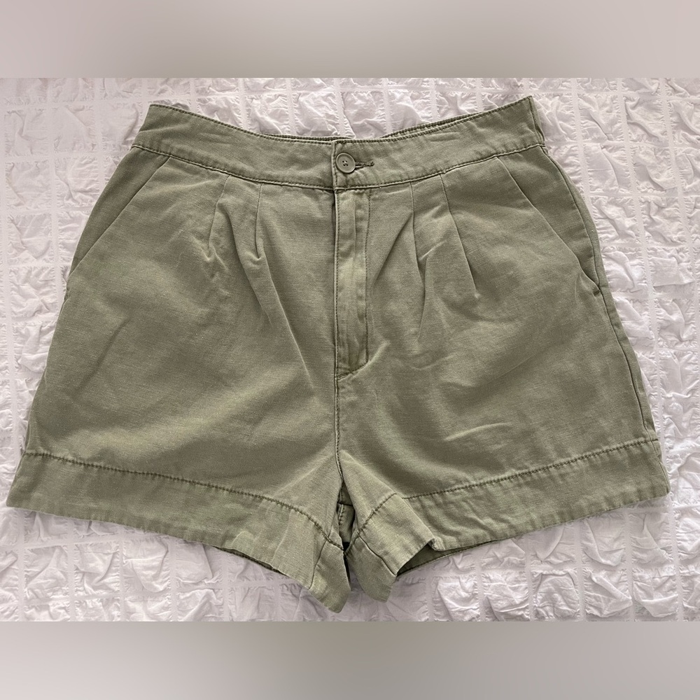 Joie Cotton Linen Blend Green Shorts Sz. Small